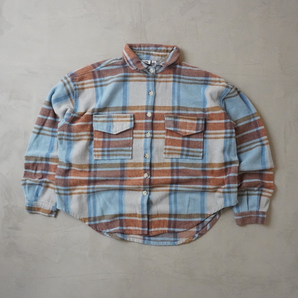 Ford Bronco Graphic Plaid Flannel Shirt Mens XXL Blue Orange Button Down 8161